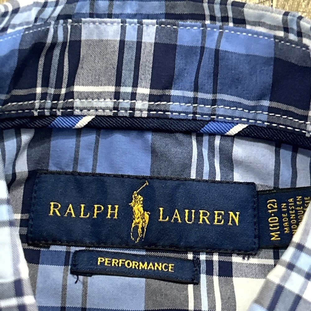 Boys RALPH LAUREN Performance Button Front L/S Shirts Casual Med 10/12